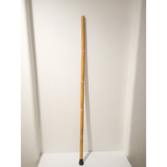 Vintage 1960s Free Form Bambusstab Handmade 46" Bamboo Walking Stick Cane - Picture 1 of 6
